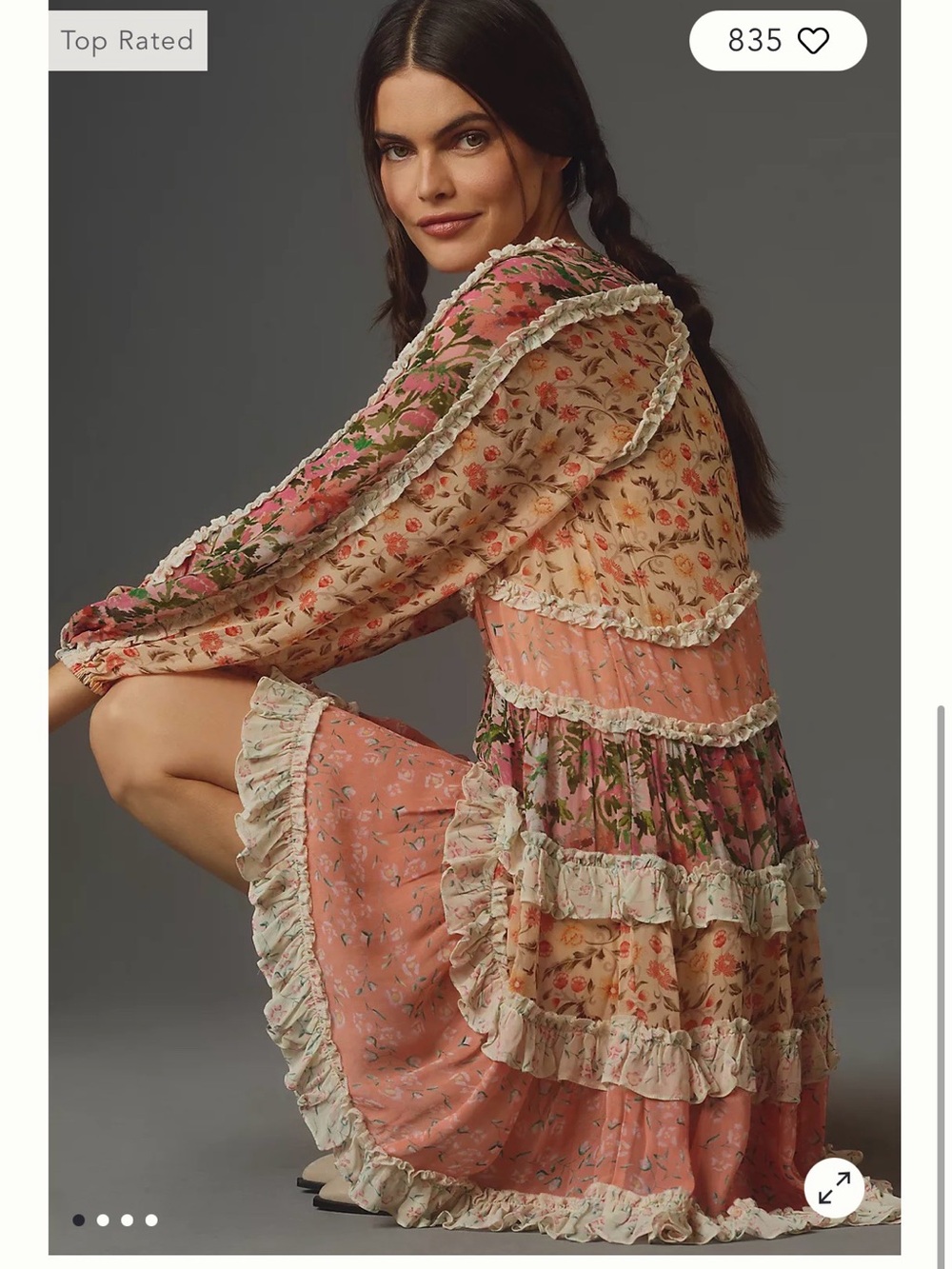 Anthropologie XL Verb Pallavi Singhee Boho Kira Long Sleeve Mini Dress 1X - Picture 4 of 13